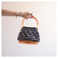 50〜60s pearl beads lucite woven bag