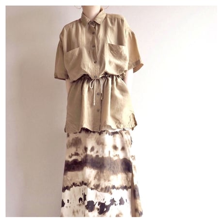 silk drawstring oversized shirts