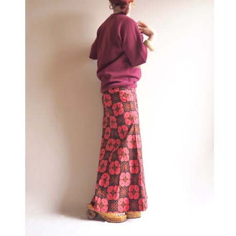 vintage african batik maxi skirt