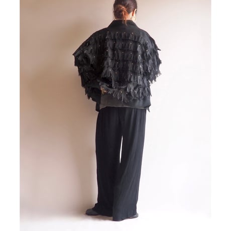 "KAKTUS" studs fringe blouson
