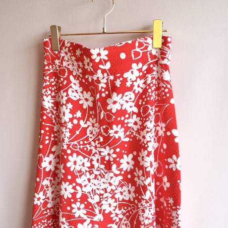 70s floral waffle maxi skirt