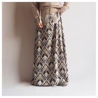 70s "Jan Celeste Ltd." metallic plaid maxi skirt