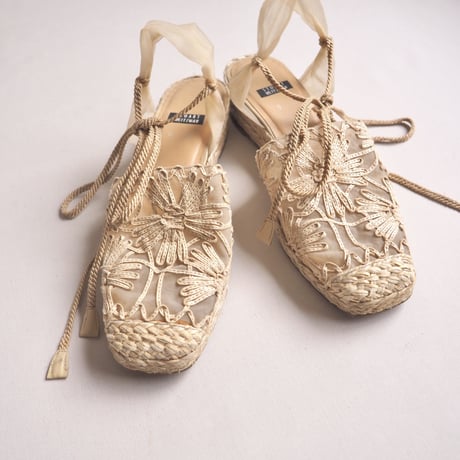 "stuart weitzman" sheer floral espadrilles