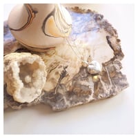 vintage sterling silver puffy heart necklace (M)