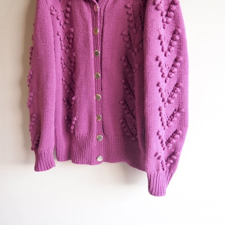 vintage popcorn design cardigan