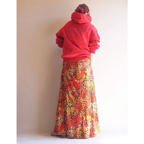 70s floral maxi skirt