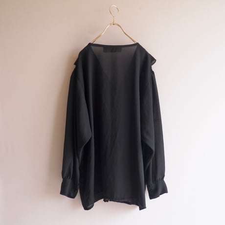 90s oversized ruffle sheer blouse