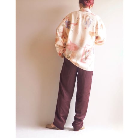 vintage abstract print blouse