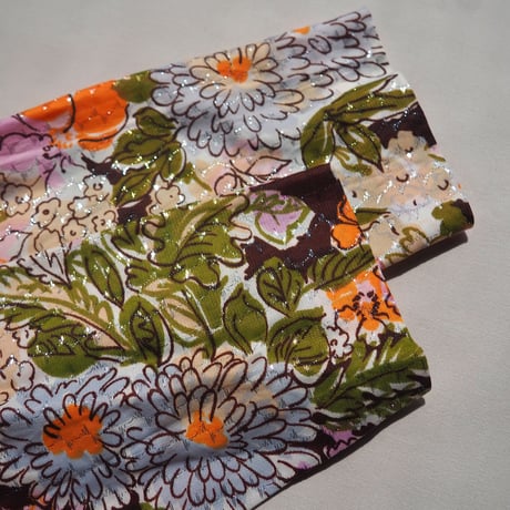 60〜70s "the strollar" floral metallic shirt maxi dress