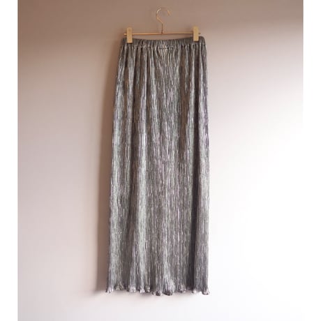 "AFTER DARK" silver pleated maxi skirt