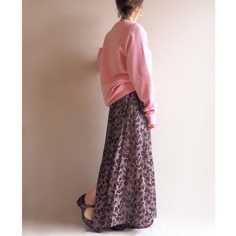 vintage floral brocade maxi skirt