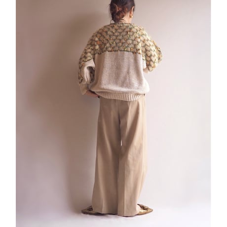 vintage nep yarn metallic design sweater