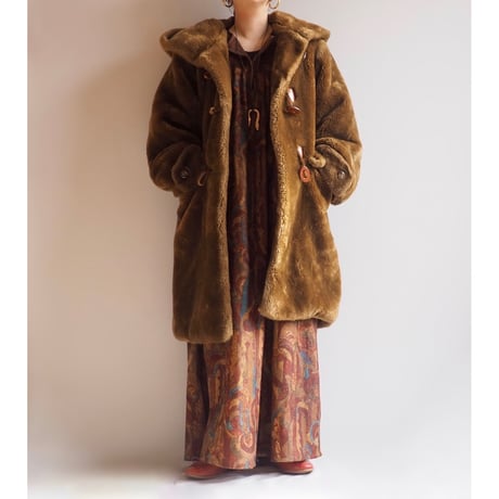 "BORGOFORTE" faux fur hoodie coat