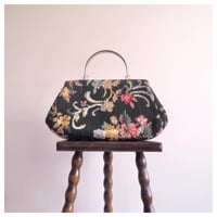 70s〜 floral needlepoint tapestry bag