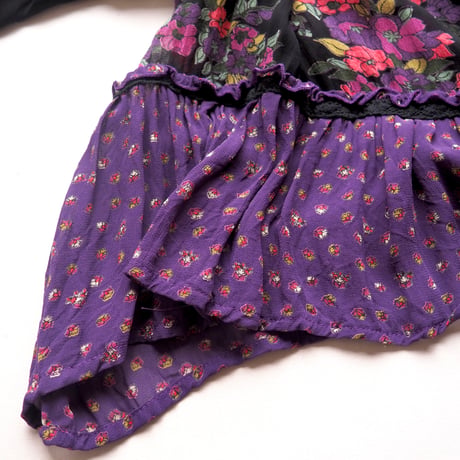 vintage floral semi sheer midi dress