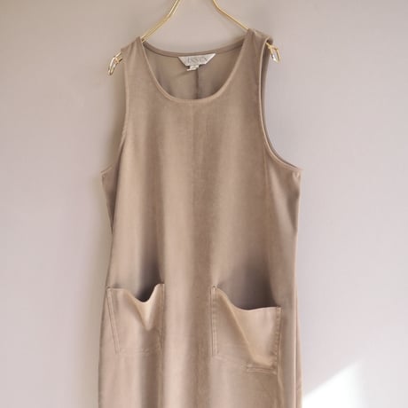 faux suède like sleeveless maxi dress