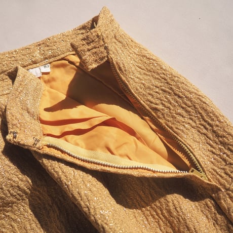 70s "Nelly De Grab" texture metallic maxi skirt