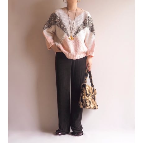 80〜90s shaggy design sweater