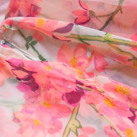 70s〜 floral strap maxi dress