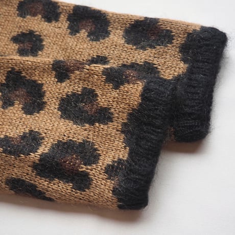 80s "Alexa Grace" mohair fringe leopard knit coat