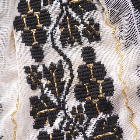 50s romanian sheer embroidered blouse