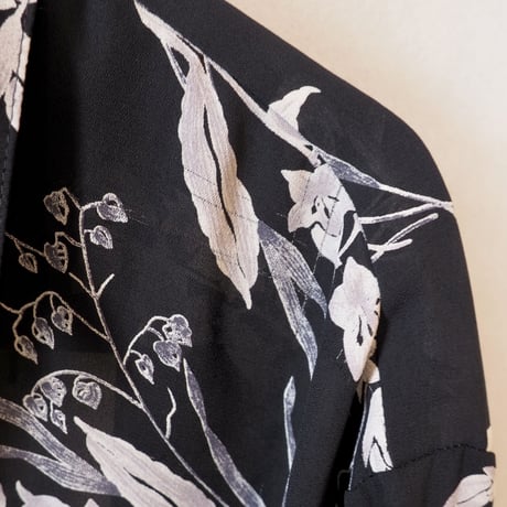 vintage floral oversized sheer blouse