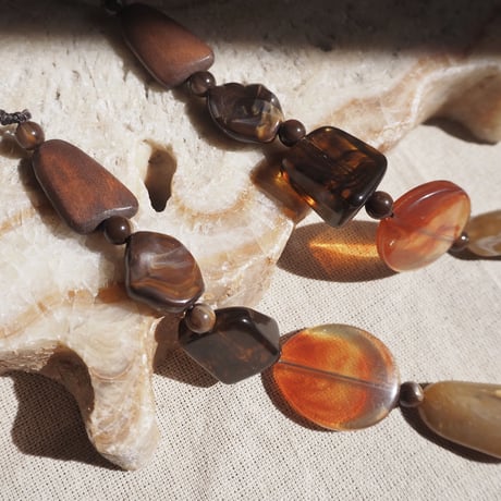 vintage amber beads necklace