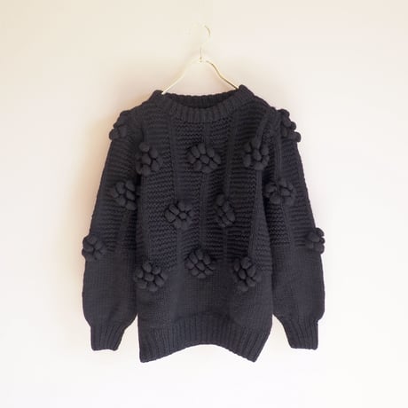 vintage floral popcorn chunky sweater