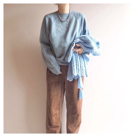 vintage ice blue plain sweat