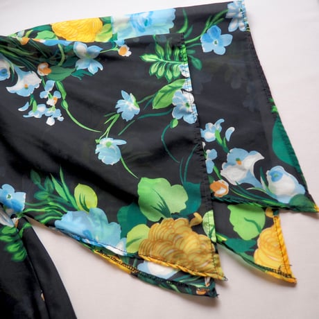 70s "LADY WINN California by Teddi" floral sheer tunic (A)