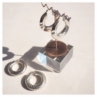 vintage silver925 chunky swirl hoop earrings