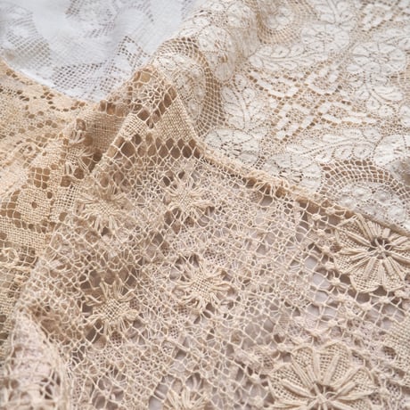 original remake lace patchwork maxi skirt 【B】