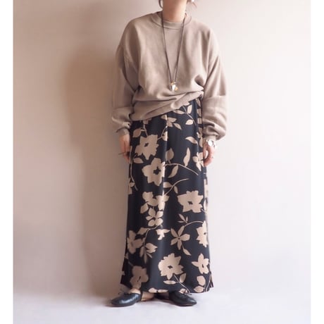 "NOTATIONS" floral maxi skirt