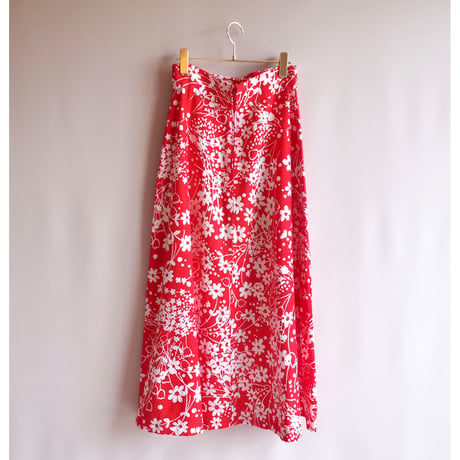 70s floral waffle maxi skirt