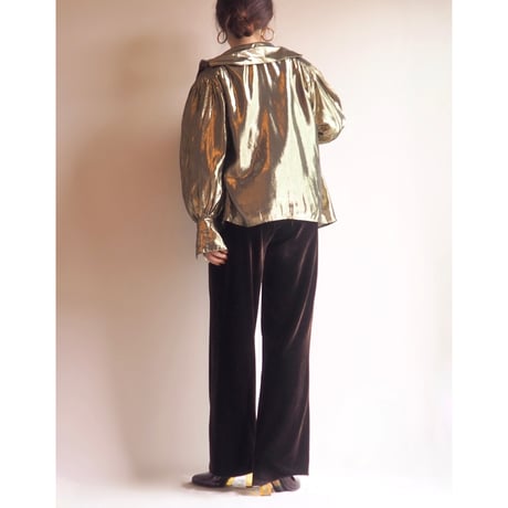 70s〜 "EVAN PICONE PETITES" gold blouse