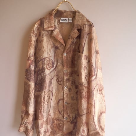 "Chico's design" abstract oversized sheer blouse