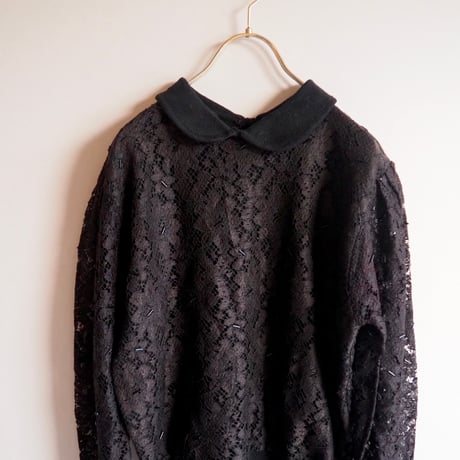 〜70s lace beaded design sweater
