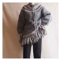 vintage wool nordic fringe sweater