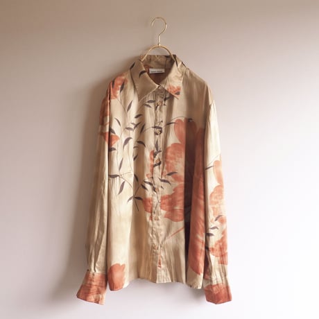 90s floral satin blouse