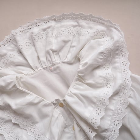 vintage ruffle lace collar blouse