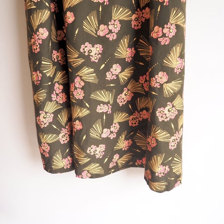 70s floral abstract maxi skirt