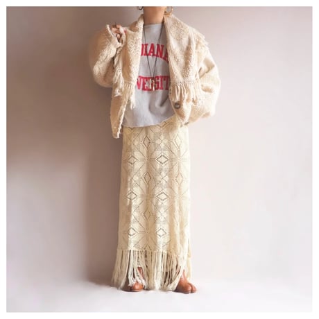 vintage big collar fringe chenille jacket