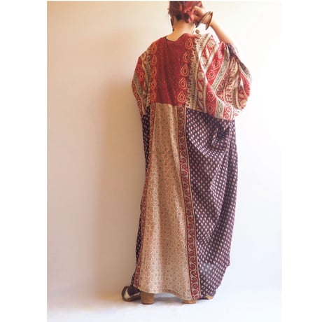vintage oversized ethnic kaftan maxi dress
