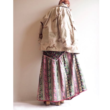 vintage cotton floral maxi skirt
