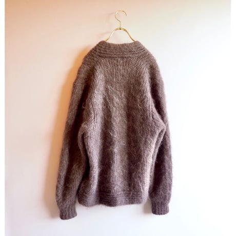 vintage brown mohair cardigan