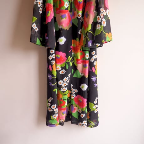 70s "Emiliana Wendel" floral sheer maxi dress