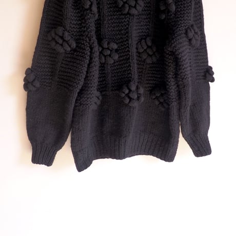 vintage floral popcorn chunky sweater