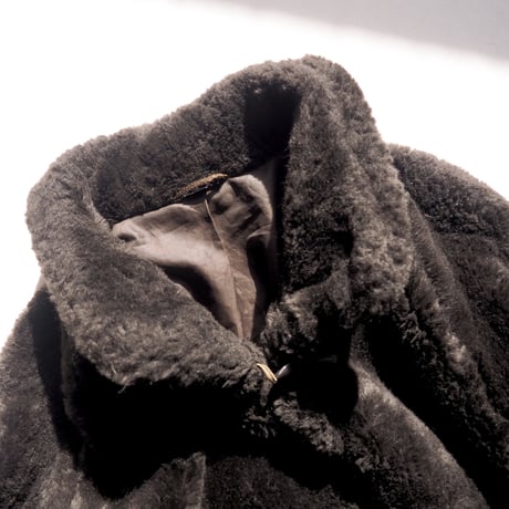 80〜90s dark brown faux fur coat