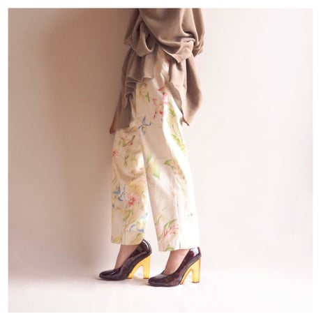 ”Talbot" floral silk × cotton pants