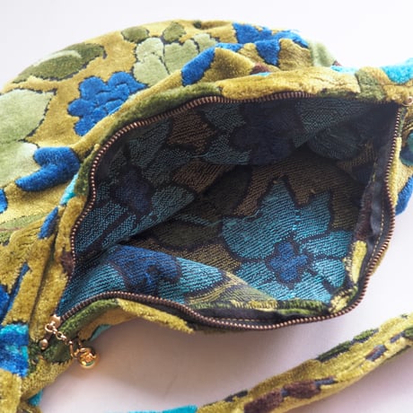 60〜70s floral tapestry bag